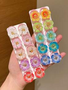 10入/組 甜美漸層3D雛菊花飾螺旋髮圈,可愛馬尾髮帶,日常穿搭、海邊度假、禮物、休閒、通勤、約會,展現青春氣息的彈性橡皮筋 - 彩色 - 查看 6