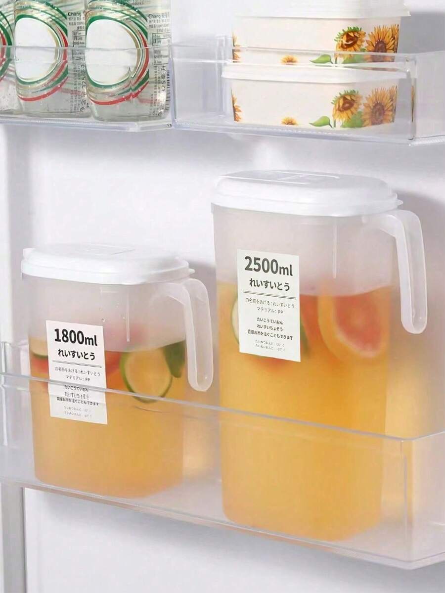 Bộ 1 bình/bộ 1800ml/2500ml bằng nhựa đựng nước lạnh, xô đá, bình làm mát đồ uống, bình chịu nhiệt dung tích lớn, khay đá, bình rót trà trái cây, ấm trà, bình đựng nước, xô nước lạnh. Phụ kiện nhà bếp, chuẩn bị bữa ăn, dụng cụ ăn uống. - trắng - Xem 1