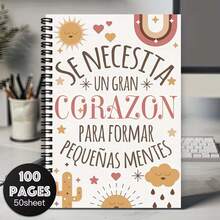 Caderno Espiral de Professor de Espanhol, Suprimentos de Escritório, Presente de Agradecimento de Educação de Professor para Mulheres, Homens, Presente Ideal de Agradecimento a Professor, Despedida ou Formatura, Caderno - C - Visão 6