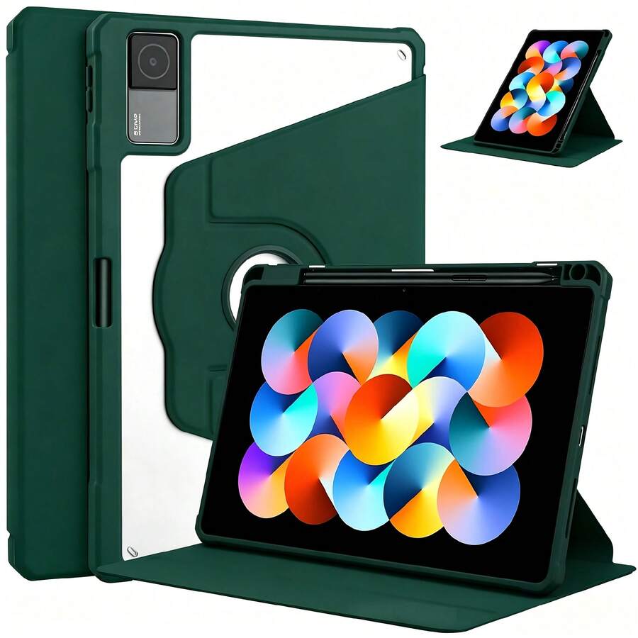 TenYide 360°旋转透明亚克力保护壳，平板电脑支架保护套，兼容iPad/GalaxyTab/LenovoTab/LenovoXiaoxin PAD/LenovoIdea Pad/MatePad/HonorPad/XiaomiPad/RedmiPad等平板电脑型号，也兼容iPad A16（2025款）、Air 11/13、M2/M3/M4/M5、Pro 11/13、Air 4/Air 5/Air 6/Air 7/Air 8（10.9英寸，2022款）、第九代、第八代、第七代（10.2英寸）、第五代、第六代（9.7英寸）、第十代、第十一代（10.9英寸，2021款）、Pro 11/12.9英寸、Mini 6/Mini 7。