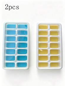 1/2/4 piezas Moldes de cubitos de hielo, molde multifuncional para el hogar de chocolate con tapa extraíble y apilable, adecuado para congelar cócteles, whisky, utensilios de cocina - Molde de hielo de 14 rejillas - Ver 32