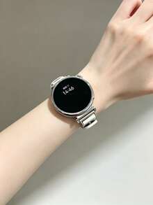 1件女款超纖皮革智慧手錶錶帶，適用18mm/20mm/22mm，相容 Galaxy Watch 8/7/6/5/4 (40mm, 44mm)，快拆彈簧桿，免工具安裝，易於佩戴，雙針扣錶帶，相容 Watch GT6/5/4/3/Pro (46mm)，適用智慧手錶介面寬度18mm/20mm/22mm，智慧手錶錶帶配件 - Pearl White - 查看 4