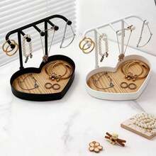 1pc Heart-Shaped Jewelry Organizer Rack, Luxury Multifunctional Jewelry Display Stand With Hooks For Necklaces, Bracelets, Earrings, Rings, Watches, Ideal For Bedroom Dresser, Entryway, Dorm Room, Thoughtful Gift - A - View 8