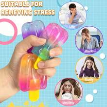 Ice Cream Shaped Super Soft Stress Relief Toy - High Pressure Relief, Gentle Compression, Summer Sensory Squeeze Toy, Slow Rebound Stress Ball, Suitable For Office And Home Relaxation, Ideal Small Gift For Birthday Parties, Great Choice For Anxiety Relief - Multicolor - View 3