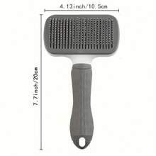 Self-Cleaning Pet Grooming Brush - Curved Needle Design, One-Click Hair Removal For Cats And Dogs - Multicolor - View 3