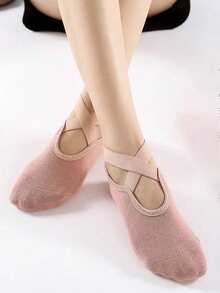 1/6 Pasang Kaos Kaki Yoga Warna Polos Acak untuk Wanita, Cocok untuk Pilates, Aerobik, Pakaian Rumahan, Kaos Kaki Hadiah - MultiWarna - View 5
