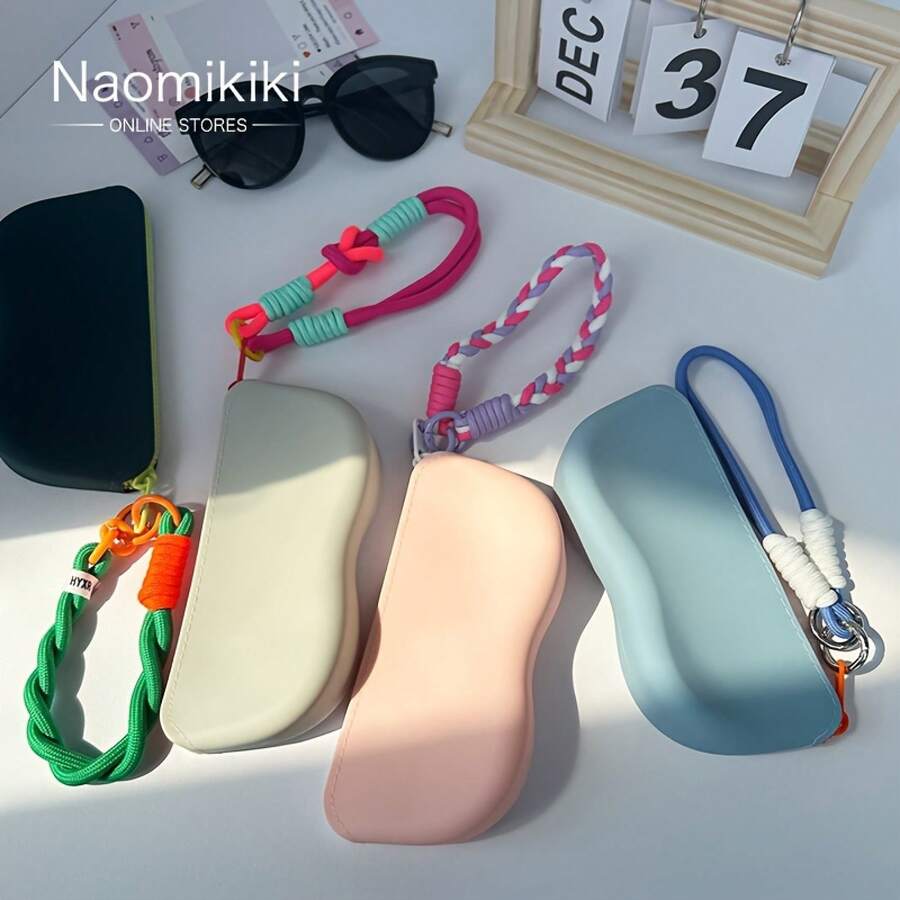 1, Waterproof Silicone Glasses Storage Case With Lanyard And Zipper, Portable Sunglasses Organizer Bag, Sunglasses Case, Soft And Lightweight, Suitable For Travel, Business Trips, Beach Parties, Can Be Worn On Wrist Or Backpack, Lightweight Design, Perfect Gift For Storing Glasses, Christmas Gift, Valentine's Day Gift, Mother's Day Gift, Birthday Gift - 墨綠色 - 查看 1