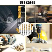 6pcs High Speed Steel Drill Bit Set, M3-M10, Drilling & Tapping Bits, Home Repair Tools, Durable Material, Professional Maintenance Tool Kit! - 6PC Tapping Drill Bit Set - View 4