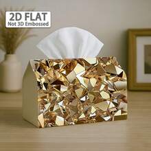 1 buah Kotak Tisu Mewah Motif Fragmen Geometris Emas, Tempat Tisu Meja Modern dan Elegan, Cocok untuk Dekorasi Ruang Tamu dan Dapur, Tekstur Mengkilap untuk Meningkatkan Suasana, Barang Penyimpanan Praktis untuk Sehari-hari - MultiWarna - View 8