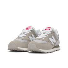 Scarpe da corsa New Balance NB 574 in pelle spaccata e pelle di mucca isolata, unisex, stile retrò primaverile, confortevoli e versatili, basse, grigie - Grigio - Visualizzare 4
