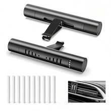 2 Sets Difusor de Ambientador de Coche Personalizado con Clips de Ventilación para Accesorios de Decoración de Coche, Aroma Opcional DIY con 10 Varillas de Repuesto, Adecuado para Coche, Oficina, Cocina, Baño, Habitación de Mascotas - negro - Ver 8
