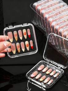 10/5/1pc Transparent Acrylic Nail Art Sticker Display Box, Includes Transparent Nail Tape, Portable Nail Art Sticker Display Box (Box Only, Nail Stickers Not Included), Suitable For Nail Art Display And Jewelry Necklace Storage - Multicolor - View 4