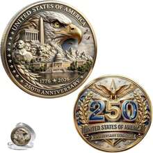 USA 250th Anniversary Commemorative Coin, USA 250th Anniversary Commemorative Challenge Coin, Patriotic, 250th Anniversary USA Commemorative Coin USA & Patriotic Symbol Collectible - Multicolor - View 13