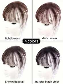 Women Fake Air Bangs 3D Air Fringe Seamless Ultra-Thin Clip-In Hair Extensions Synthetic Wigs Clip In Bangs Natural Hairpiece, Halloween - Multicolor - View 2