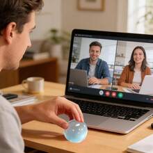 Slow Rebound Blue Coconut Oil Hand Squeeze Ball, Round Malt Stress Relief Squeeze Toy, Best Office Desk Stress Relief Tool, Suitable For Holiday Gifts, Fun & Cute Gifts, Birthday Gifts, Easter Gifts, Party Favors - Màu xanh da trời - Xem 7