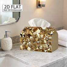 1 buah Kotak Tisu Mewah Motif Fragmen Geometris Emas, Tempat Tisu Meja Modern dan Elegan, Cocok untuk Dekorasi Ruang Tamu dan Dapur, Tekstur Mengkilap untuk Meningkatkan Suasana, Barang Penyimpanan Praktis untuk Sehari-hari - MultiWarna - View 4