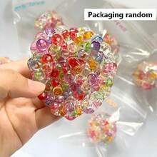 Creative Colorful Ice Cube Squeeze Ball, Rainbow Handmade Squeeze Toy, Watermelon Shaped Squeeze Toy, Handmade Ice Cream Texture, Pomegranate Popping Bead Stress Relief Toy, Fun And Slightly Challenging Sensory Experience, Party Favor Bag Filler Series Toy - Multicolor - View 15