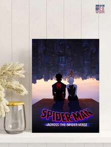 1PC Classic Cartoon Character Print Canvas Poster,S-Pider-Man Comic Panel Background Poster,Retro Superhero Print Decor,Home Decor Canvas Poster,Unique Wall Art,For Bedroom Living Room Corridor, Wall Art, Wall Decoration, Room Decoration,Stretched And Framed Ready To Hang - A - View 1