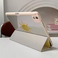 1pc Pink Striped Sun Pattern Tablet Protective Case With Pen Slot, Multi-Angle Magnetic Stand With Auto Sleep/Wake Function, Compatible With IPad Pro/Air, Tablet 5/6/7, MatePad - Multicolor - View 7