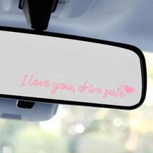 3 piezas | Te Amo - Pegatina para el Espejo Retrovisor del Coche | Pegatina para el Espejo Retrovisor del Coche, Pegatina de Conducción, Pegatina Divertida para la Ventana del Coche y el Espejo Retrovisor, Adecuada para Hombres y Mujeres, Negro - ¡Te quiero, conduce con cuidado! (Pegatina para el espejo retrovisor) - Ver 5