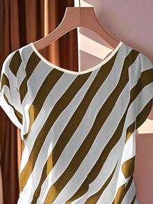 Blusa casual de mujer para vacaciones con cuello redondo, sin mangas, lazo en el bajo y bajo dividido, para primavera/verano - Multicolor 8 - Ver 2