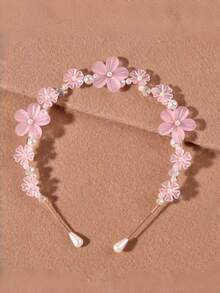 1 pieza Diadema de flor con perlas falsas & strass - Multicolor - Ver 5