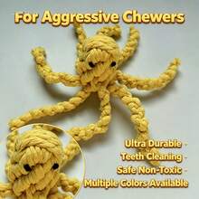 1pc Multicolor Octopus Braided Rope Chew Toy, Durable Anti-Bite Teeth Cleaning Interactive Tug Toy For Puppy & Medium Dogs, Relieve Boredom & Stress, Pet Supplies - Multicolor - View 1