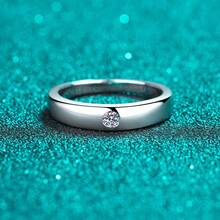 Anillo de plata esterlina Swaro S925 para mujer, anillo de pareja con moissanita, estilo universal, disponible al por mayor directamente del fabricante. - 10 puntos de moissanita - Ver 7
