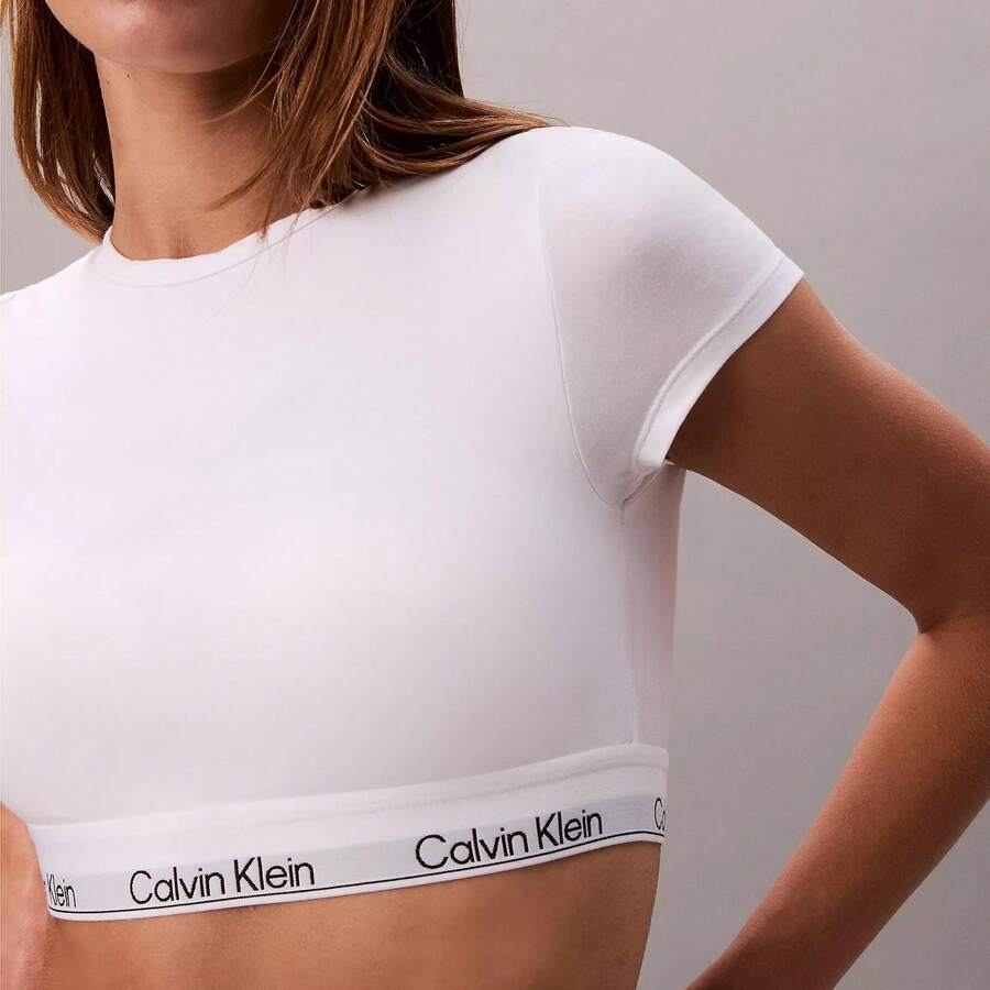 Calvin Klein Calvinklein Icon Cotton Modal Lightly Lined T-Shirt Bralette Underwear  Women  Bras + Bralettes QF8495 - 白色 - 查看 1