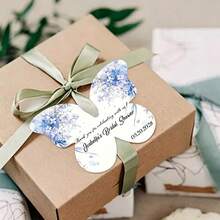 Custom Butterfly Shaped Thank You Tags, Minimal Floral Butterfly Hanging Cards With Custom Text, Decorative Gift Tags For Wedding Favors, Bridal Shower & Party Gift Box Decorations - Butterfly Tag - View 5