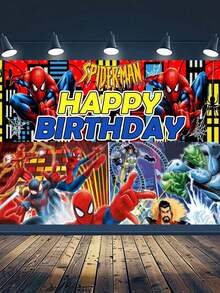 Marvel 蜘蛛人背景布 - 生日派對裝飾與佈置材料、背景牆裝飾、生日拍照背景、橫向攝影背景布，適用於節日派對、家庭聚會等 - 多款 - 查看 11