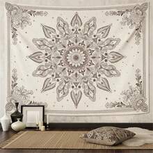 Pink Floral Tapestry Wall Hanging Boho Mandala Medallion Tapestry Aesthetic Watercolor Flower Cute Small Tapestries For Bedroom Living Room Dorm Decor 40 X 60 Inch - 1 - 查看 10
