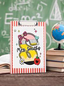 1pc Custom Name Teacher Clipboard, Personalized Teacher Appreciation Gifts, Monogram Initial Teacher Clipboard, Stripe Teacher Acrylic Paper Clipboard With Metal Clip, End Of School Teacher Gifts, Back To School - Multicolor - View 13