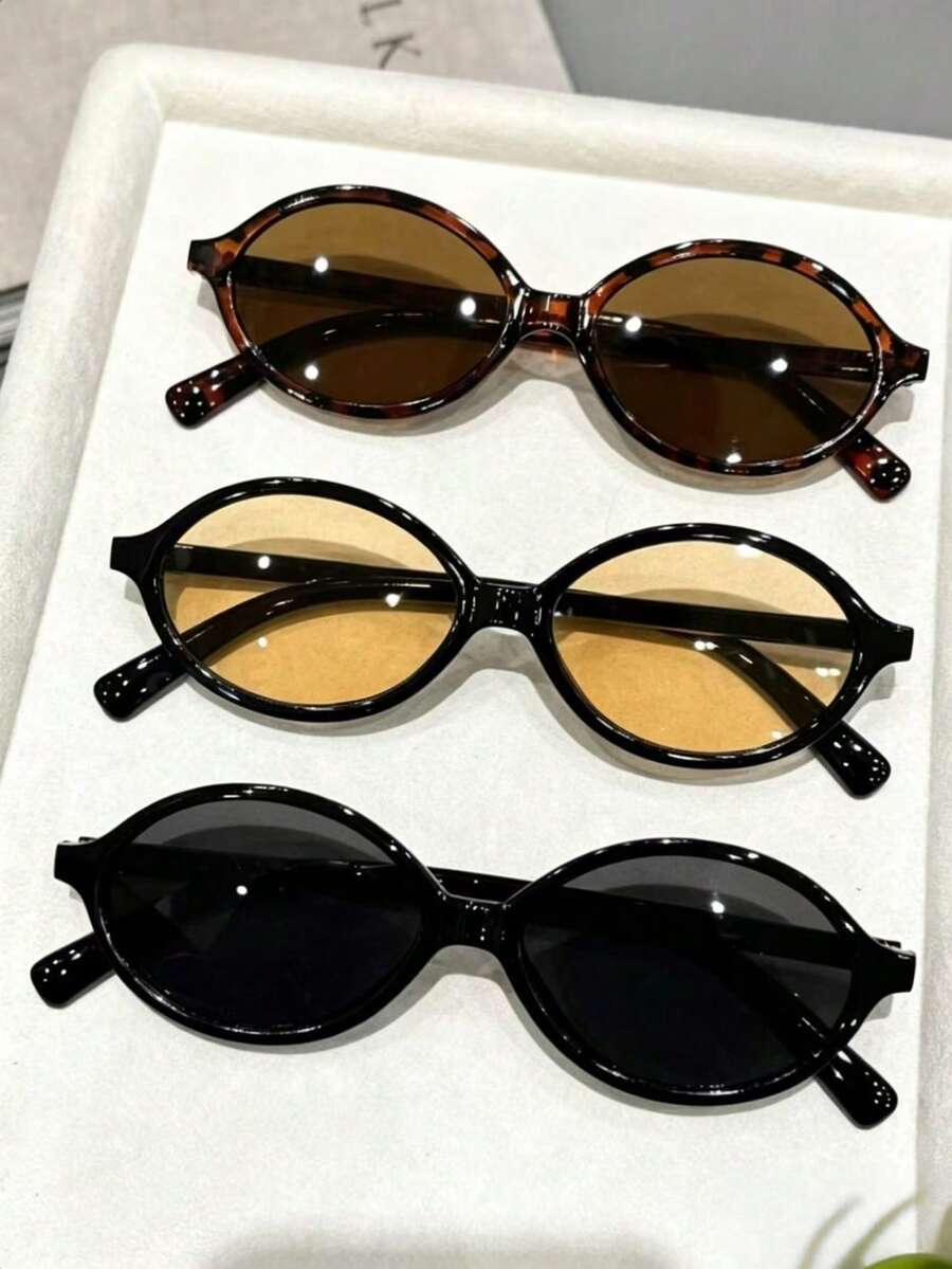 3 đôi kính thời trang nữ gọng nhựa oval đầy đủ họa tiết da báo đa sắc, phù hợp cho đi chơi cuối tuần, chụp ảnh đường phố, tiệc độc thân và các dịp khác - Bộ ấm trà họa tiết da báo màu xám sâm panh đen 3 món - Xem 1