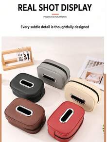 New Model Back-Mounted Car Paper Towel Box In Leather, Premium Armrest Box, Paper Towel Bag, Sunshade Paper Towel Box - A - View 4
