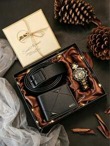 5pcs/Set Luxury Business Style Men's Gift Set, Including Belt, Wallet, Watch, Card Holder, Multiple Styles Available, Suitable For Daily, Birthday, Anniversary, Father's Day, Valentine's Day, Christmas, Graduation Gifts - 5PCS Gift Set - View 14