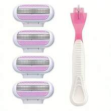(1 Handle + 4 Blades) Women's Safety Razor Blades, Suitable For Face, Legs, Underarms And Bikini Area - Compatible With Venus Razors - Multicolor - View 13