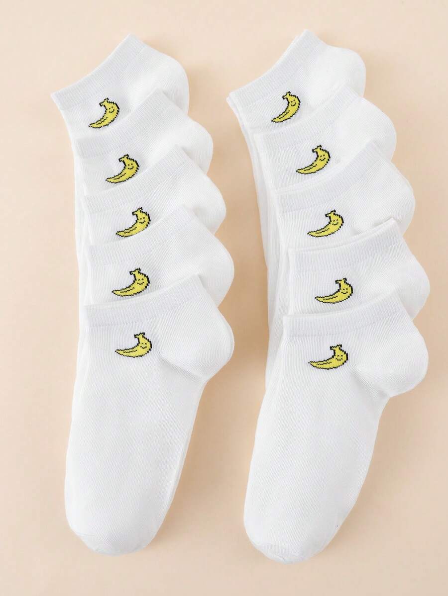 10 Pairs Women's Solid Color Ankle Socks - Multicolor - View 1