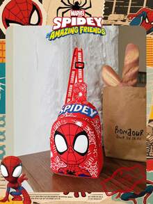 1 chiếc túi đeo chéo in hình Người Nhện chính hãng Marvel, túi đeo vai thường ngày cho bé trai, túi nhẹ có dây đeo điều chỉnh được, ví đựng tiền xu hoạt hình, phù hợp cho bé trai, người hâm mộ trẻ tuổi, học sinh, tuyệt vời cho đi học hàng ngày, vui chơi ngoài trời, tham quan công viên giải trí, kỳ nghỉ, tiện lợi để đựng đồ ăn nhẹ. - Đỏ - Xem 7