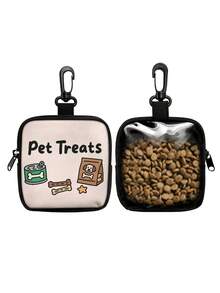 1pc Cartoon Pattern Pet Treat Bag, Portable Training Set, With Hook Zipper Bag, Cat Food Bag, Dog Food Bag, Pet Bag - Multicolor - View 9