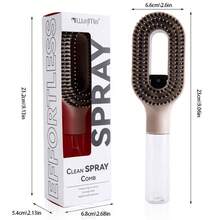 Peine rociador 2 en 1 con decoración de strass, tanque de agua incorporado para hidratación, apto para cabello húmedo/seco, anti-enredos para cabello ondulado/liso, accesorios para el cabello - Multicolor - Ver 8