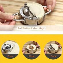 Stainless Steel Dumpling Making Mold, Convenient Press And Cut Dumpling Tool, Household Manual Dumpling Skin Presser, Multi-Functional Kitchen Baking Accessory, Easily Shape Dumplings, Italian Ravioli, Pies And Various Pastries, Practical Hand-Pressed Mold For Home Kitchen Food Making, Essential Home Kitchen Gadget, Suitable For Holiday Gifts And Daily Presents - Multicolor - View 6