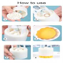 4pcs/Set Mooncake Mould Press Pattern Cake Decoration Plastic Mould, Sakura Mooncake Mould, Mung Bean Cake Dessert Supplement, Chinese Snack, Dim Sum, Ice Skin, Hand-Pressed, Home Baking - White - View 6