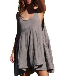 Women Short Dresses - Grey - View 2
