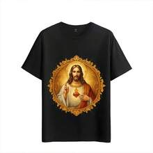 Camiseta Muscle Freaks Jesús Sagrado Corazón Estilo Cristian - Negro - Ver 6