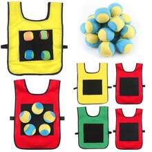 6pcs/Set Funny Sticky Ball Game Set, Includes 1 Vest, 4 Balls And 1 Storage Bag, Tossing And Chasing Sticky Ball Beanbag Throwing Game, Suitable For Family And Friends Outdoor Group Activities - Multicolor - View 4