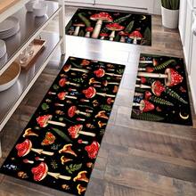 1 pezzo Tappeto da pavimento per cucina, tappeto di drenaggio in poliestere, motivo floreale, tappeto per cucina, soggiorno, ingresso, balcone, decorazione per la casa, antiscivolo, caffetteria, bar, vacanze, feste, camera da letto, tappetino per animali domestici, decorazione bagno, decorazione stanza - Multicolore - Visualizzare 1
