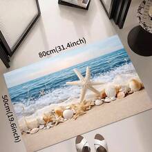 1pc Ocean Pattern Kitchen Floor Mat, Polyester Drainage Mat, Doormat, Floor Mat, Suitable For Kitchen, Living Room, Entrance, Balcony, Home Decor, Anti-Pollution, Coffee Shop, Bar, Holiday, Party, Bedroom, Pet Mat, Bathroom Decor, Summer Ocean Theme - Multicolor - View 15