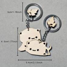 Llavero de pareja/mejores amigos animales lindos, llavero y llavero, adecuado para regalo del Día de San Valentín, regalo de boda, regalo de aniversario, regalo de vacaciones, paquete de regalo de llavero de fiesta, regalo para novia y amigos - Albaricoque - Ver 2