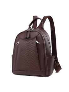 LECEY Women's Minimalist Backpack, Suitable For Daily Commute, Travel, Shopping, And Casual Outings - Coffee - View 3